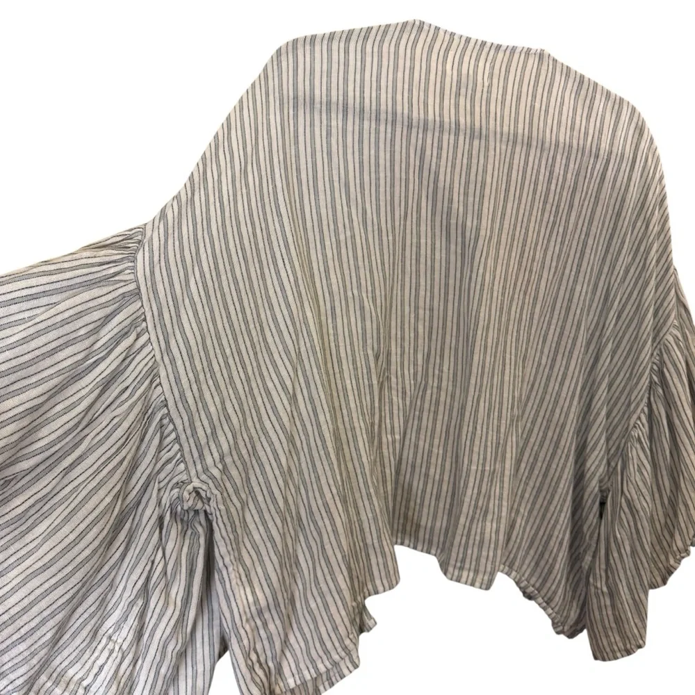 Universal Thread Women’s Linen/Cotton Railroad Stripe Open Cardigan sz OSFM